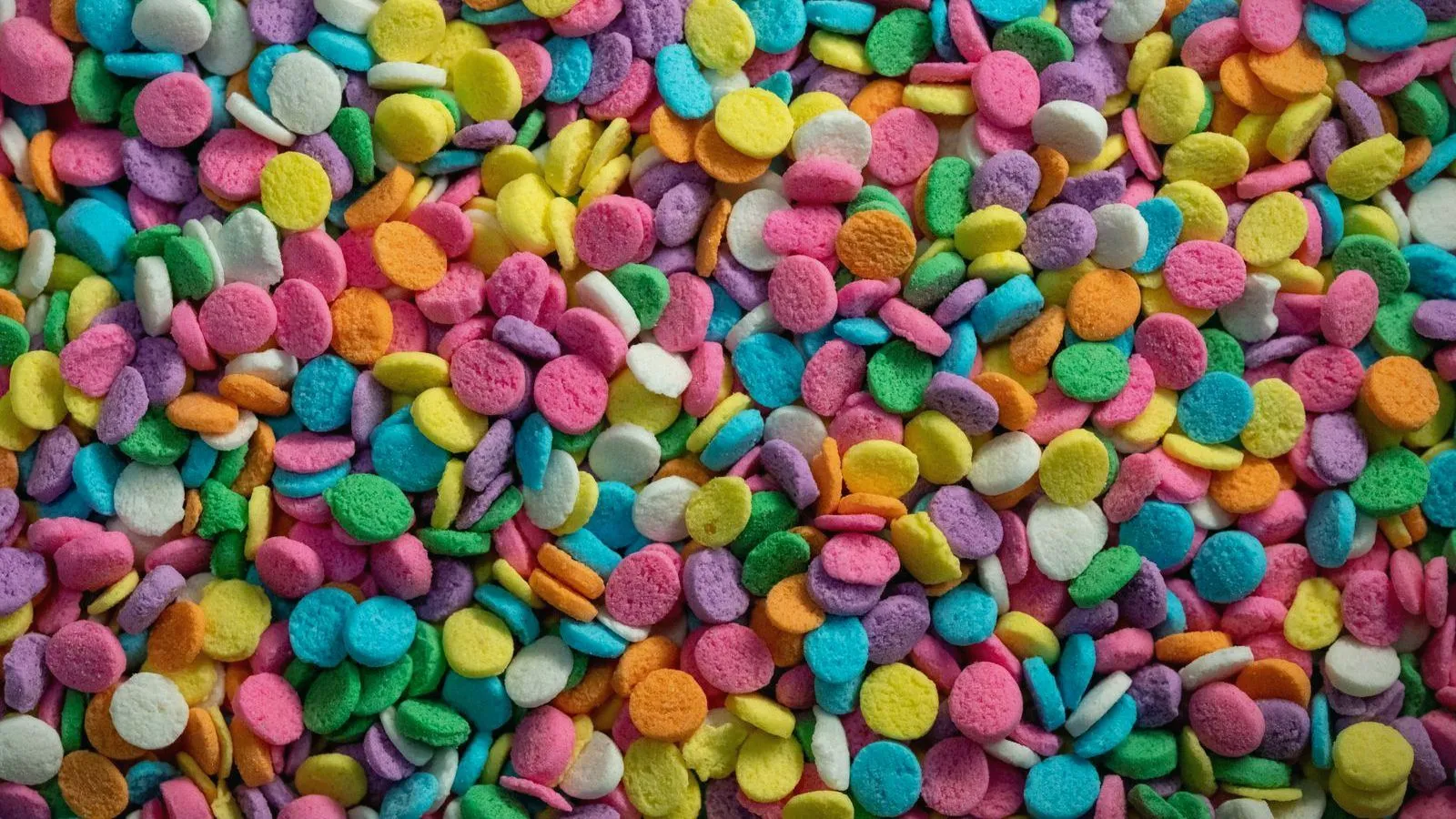 A dense mass of pastel-colored sugar sprinkles filling the frame